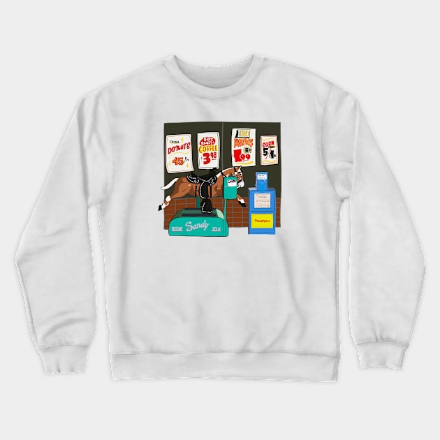 Sandy the Horse at the Grocery Store Crewneck Sweatshirt by jenblove